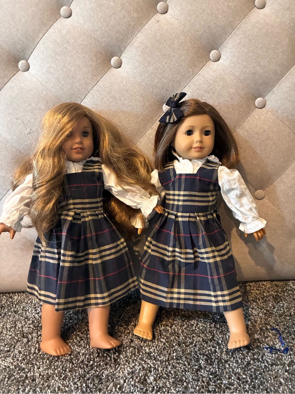 American Girl Navy School Dress with Undershirt and 1 Bow (Doll Not included)